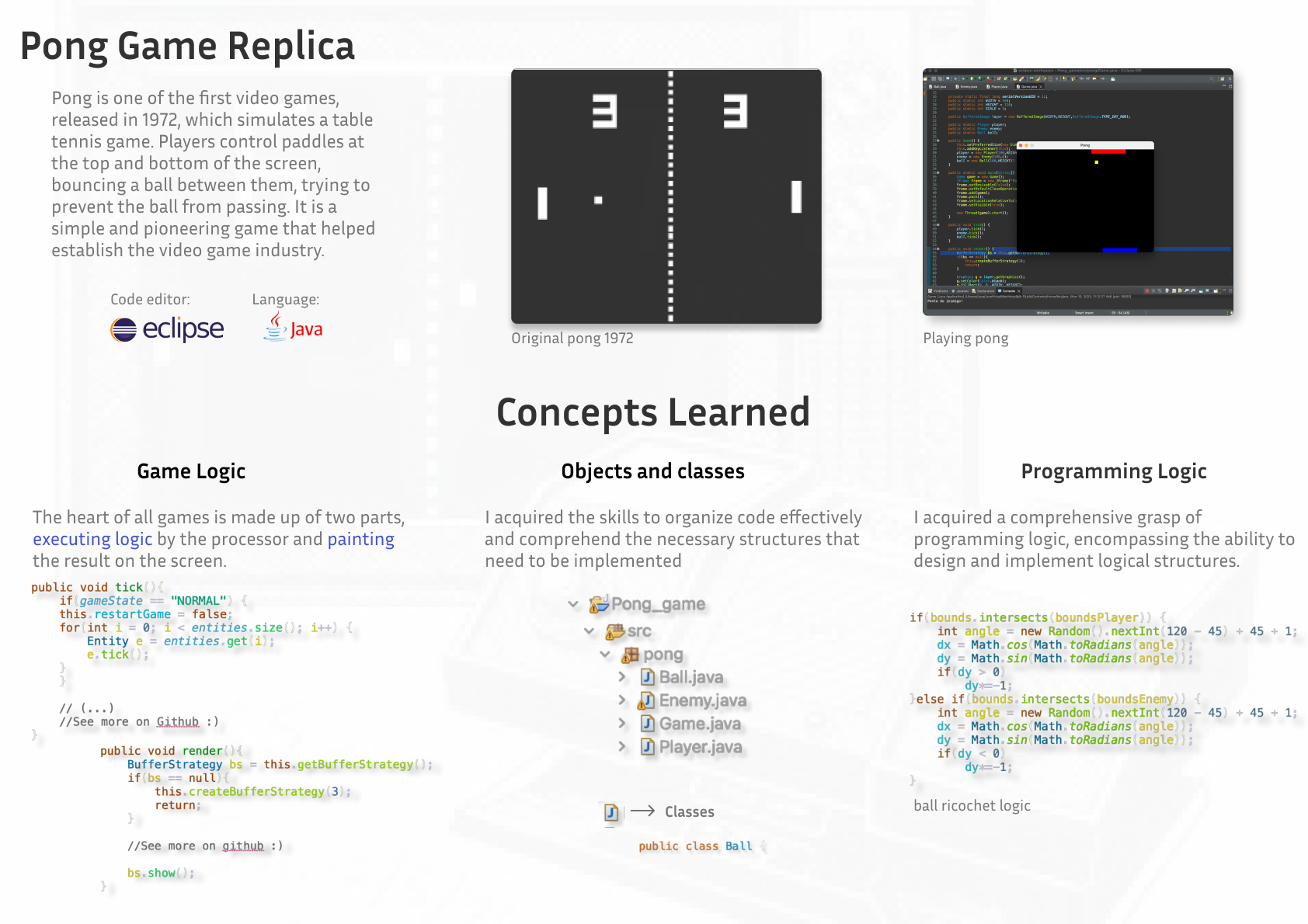 Pong game replica programmed in Java
