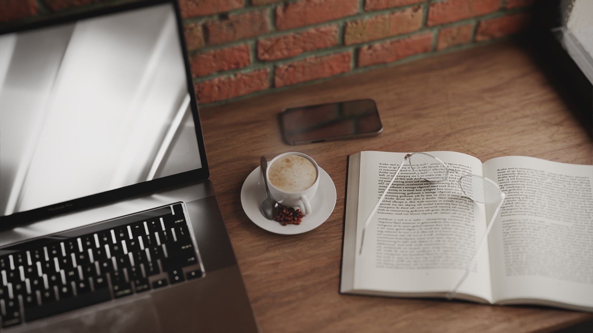 Knowledge Corner reading room render in Blender, detail