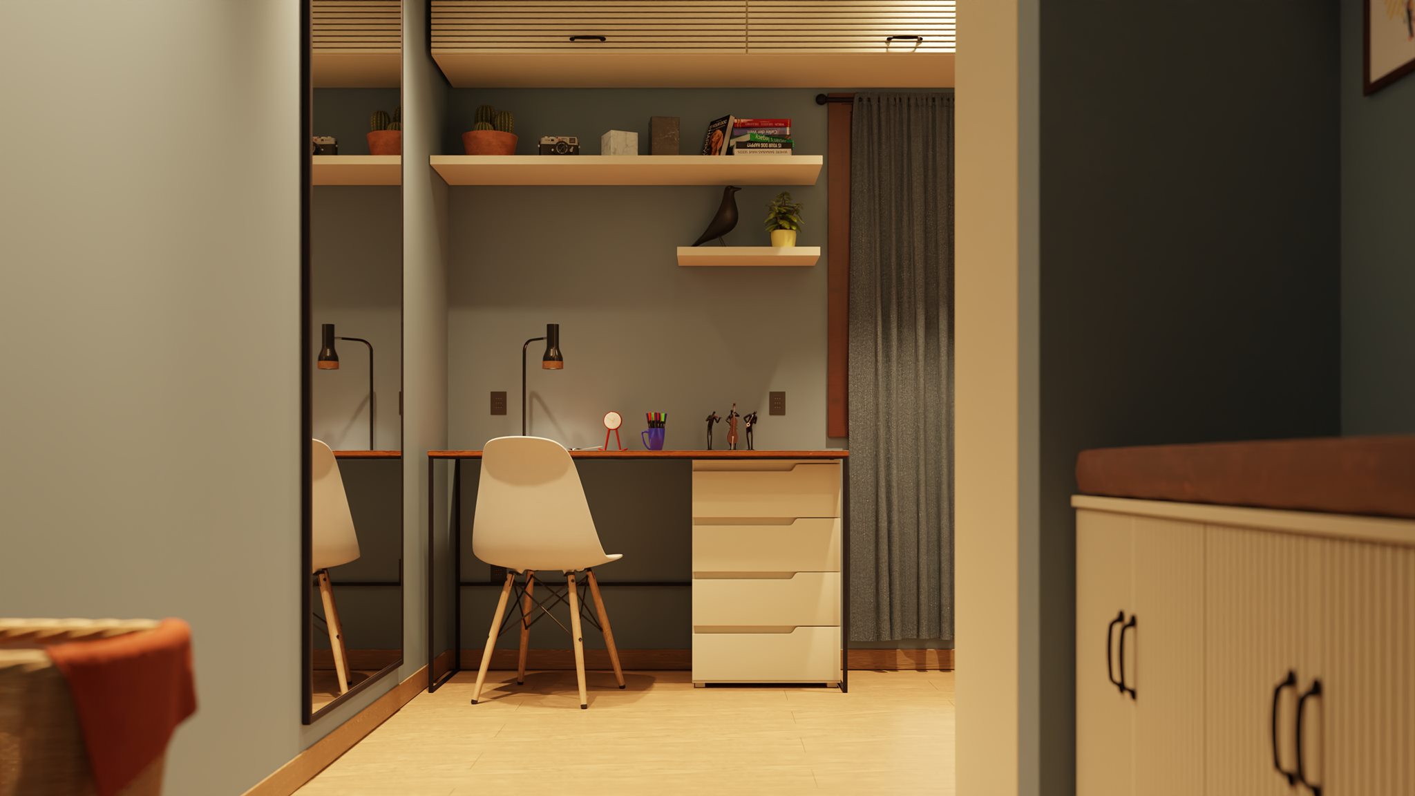 Blender interior render used as the page background