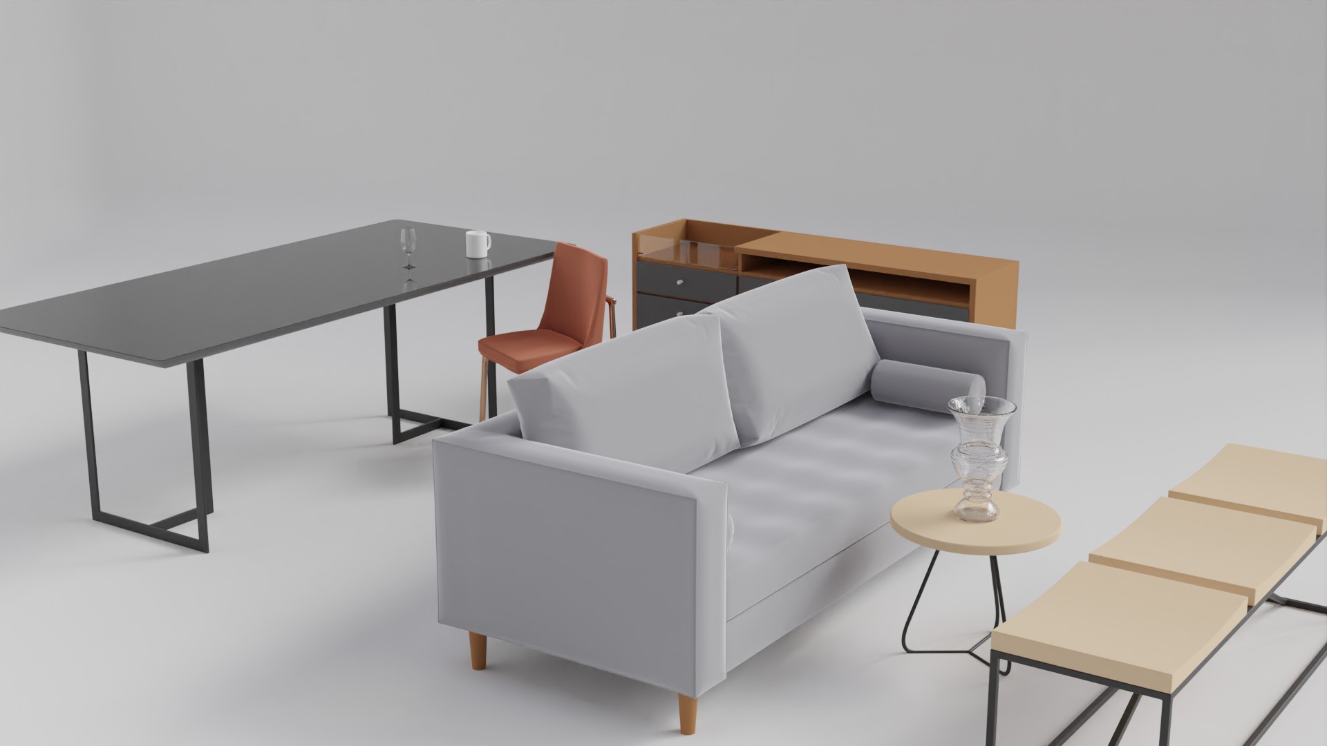 3D objects modeled in Blender