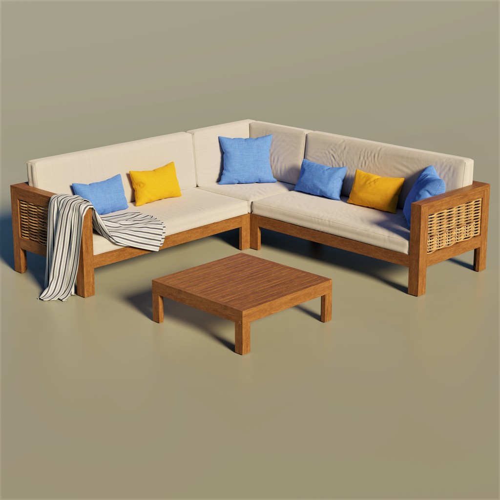 Blender render of a living room sofa