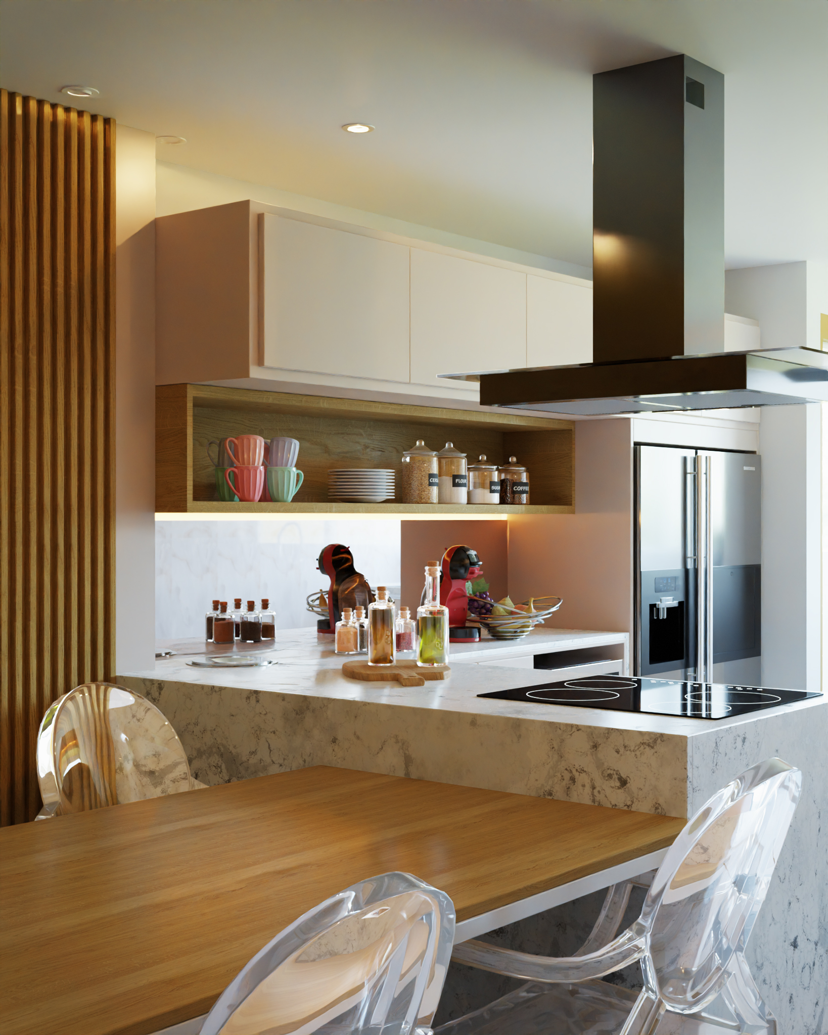 Heringer Kitchen interior render in Blender